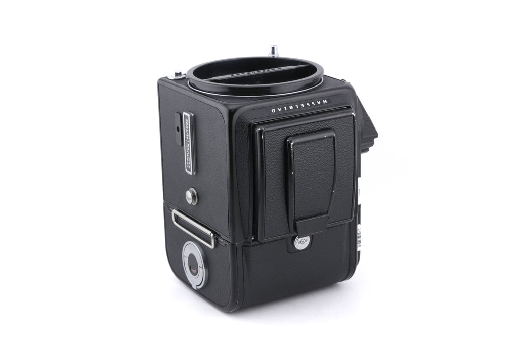 Hasselblad 500C/M (Black, 10170) + Rapid Winding Crank (44040) + A12 Film Magazine (Black, 30147) + Focusing Screen With Split-Image Rangefinder (42188) + Waist Level Finder (New / Black, 42323)