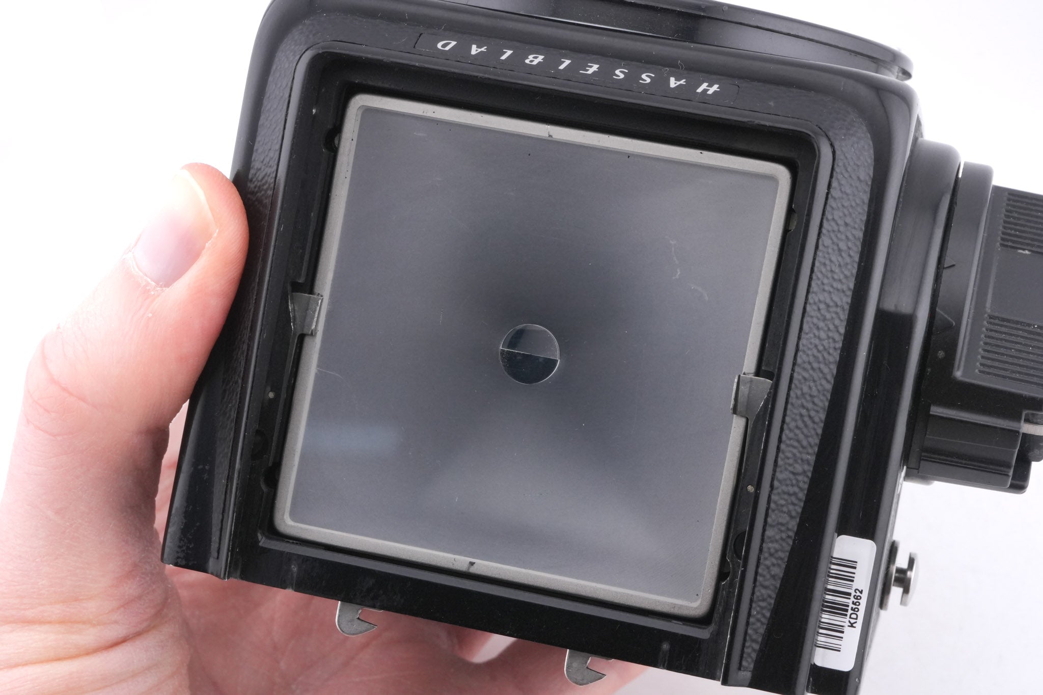 Hasselblad 500C/M (Black, 10170) + Rapid Winding Crank (44040) + A12 Film Magazine (Black, 30147) + Focusing Screen With Split-Image Rangefinder (42188) + Waist Level Finder (New / Black, 42323)