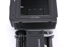 Hasselblad 500C/M (Black, 10170) + Rapid Winding Crank (44040) + A12 Film Magazine (Black, 30147) + Focusing Screen With Split-Image Rangefinder (42188) + Waist Level Finder (New / Black, 42323)