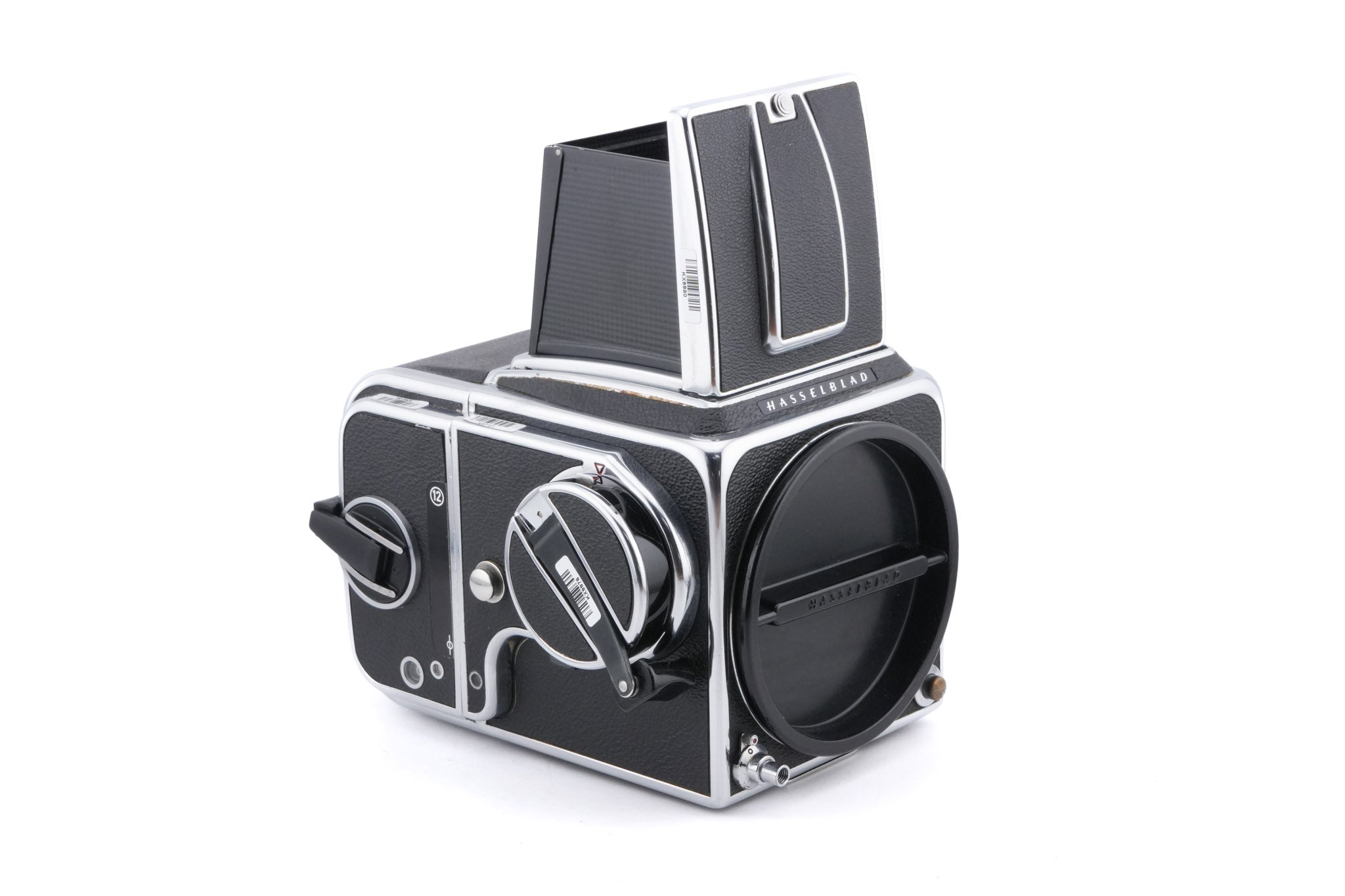 Hasselblad 500C/M (Silver, 10026) + Rapid Winding Crank (Chrome, 44016/TIRFC) + Standard Focusing Screen (42161) + A12 Film Magazine (Silver, 30074) + Waist Level Finder (Old / Silver, 42021)