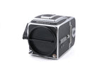 Hasselblad 500C/M (Silver, 10026) + Waist Level Finder (Old / Silver, 42021) + Rapid Winding Crank (44040) + A12 Film Magazine (Silver, 30074) + Standard Focusing Screen (42161)