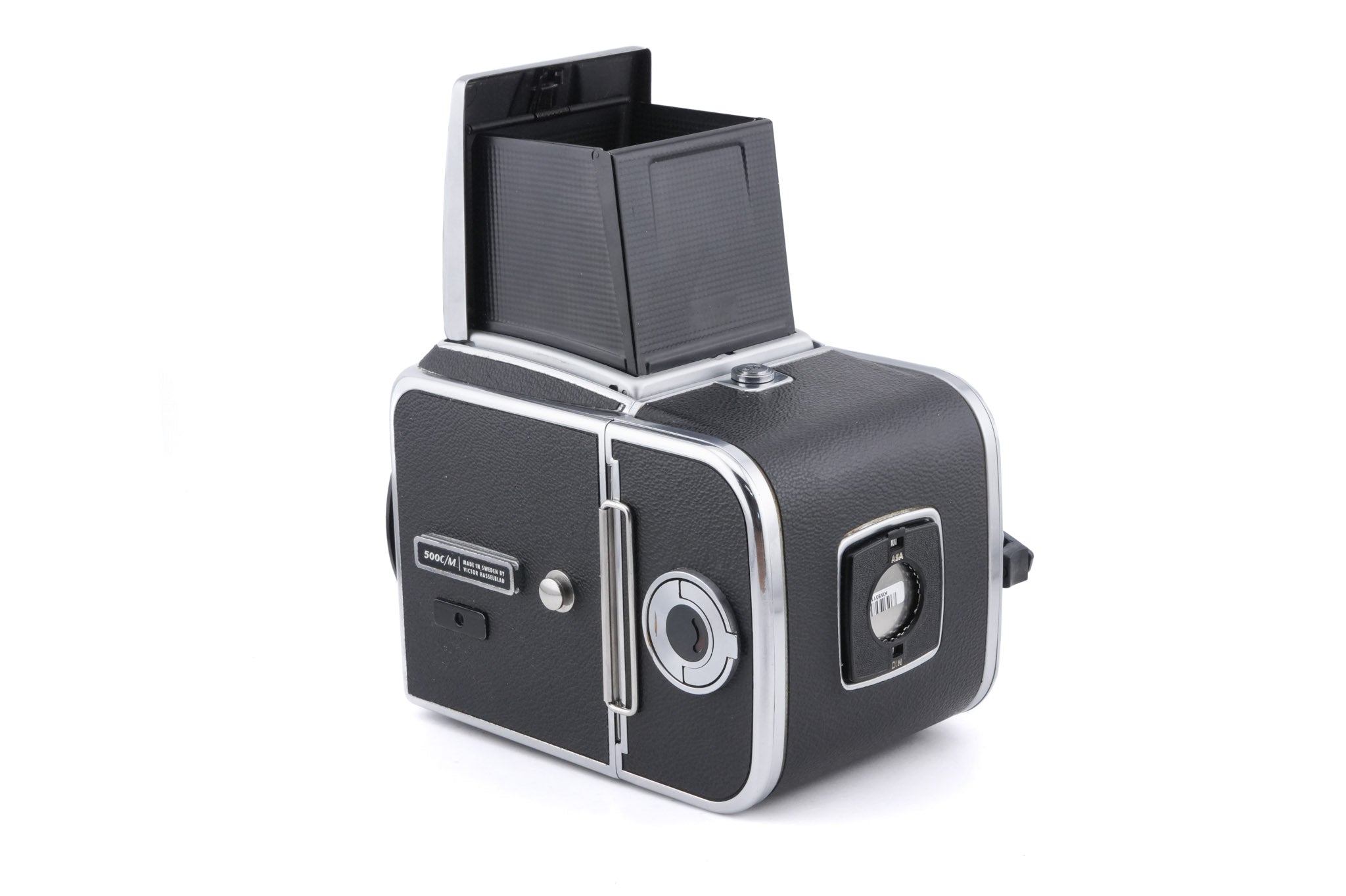 Hasselblad 500C/M (Silver, 10026) + Waist Level Finder (Old / Silver, 42021) + Rapid Winding Crank (44040) + A12 Film Magazine (Silver, 30074) + Standard Focusing Screen (42161)