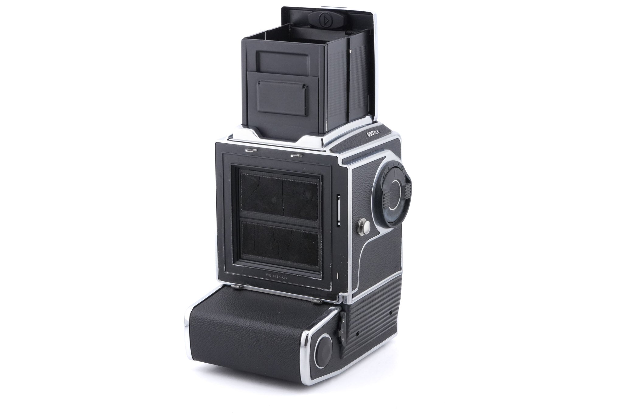 Hasselblad 553ELX (Silver, 10167) + Waist Level Finder (New / Chrome, 42315) + Standard Focusing Screen (42161)