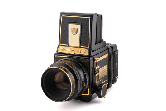 Mamiya RB67 Pro SD (Gold 50th Anniversary Edition) + 127mm f3.5 K/L L-A (Gold 50th Anniversary Edition) + 120 Pro-SD 6x7 Film Back (Gold 50th Anniversary Edition) + Waist Level Finder (Gold 50th Anniversary Edition)