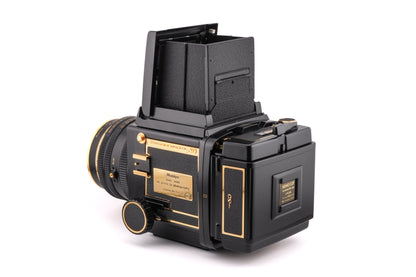 Mamiya RB67 Pro SD (Gold 50th Anniversary Edition) + 127mm f3.5 K/L L-A (Gold 50th Anniversary Edition) + 120 Pro-SD 6x7 Film Back (Gold 50th Anniversary Edition) + Waist Level Finder (Gold 50th Anniversary Edition)