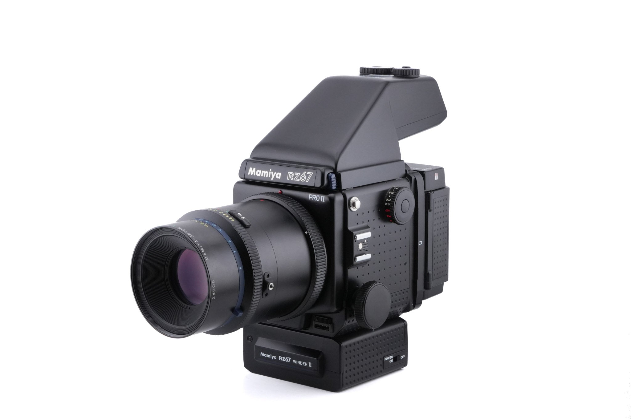 Mamiya RZ67 Professional II + RZ67 Winder II + 120 6x7 Roll Film Holder Professional II + 180mm f4.5 Sekor Z W-N + AE Prism Finder