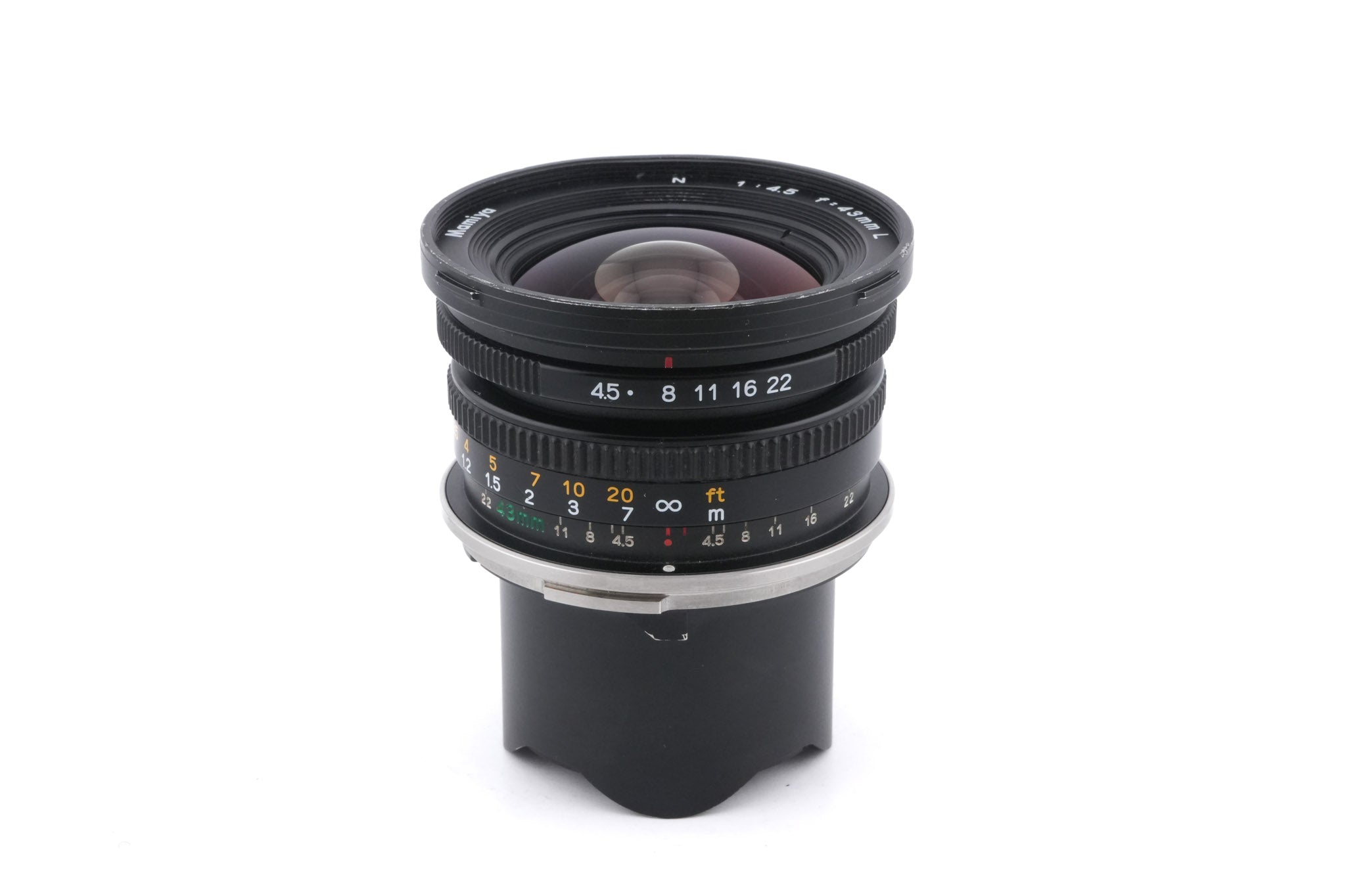 Mamiya 43mm f4.5 L N + Optical Viewfinder (43mm f4.5 L N) + 43mm f4.5 N L Lens Hood
