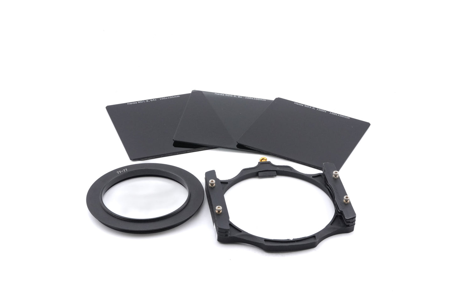 Haida 100mm Square Filter Holder + 100 x 100 mm Neutral Density Filter ND1.8 64x + 100 x 100 mm Neutral Density Filter ND0.9 8x + 100 x 100 mm Neutral Density Filter ND3 1000x