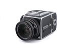 Hasselblad 500C/M (Silver, 10026) + Waist Level Finder (Old / Silver, 42021) + A12 Film Magazine (Silver, 30074) + 80mm f2.8 Planar T* CF (20029) + Standard Focusing Screen (42161)