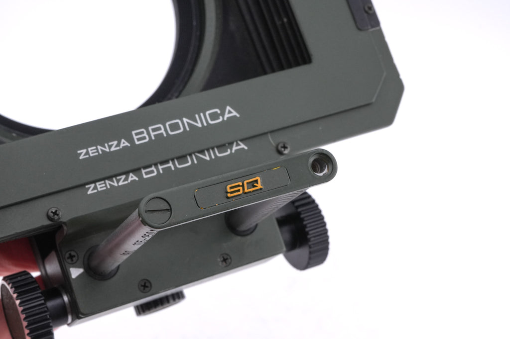 Zenza Bronica SQ-A SF (Safari) + Waist Level Finder SF (Safari) + Speed Grip S Winder SF (Safari) + SQ 6x6 120 Roll Film Back SF (Safari) + 80mm f2.8 Zenzanon-S SF (Safari) + AE Prism Finder S SF (Safari) + SQ Bellows Shade (Safari)