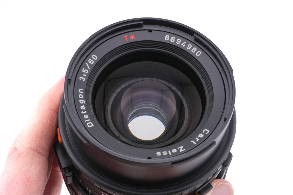 Hasselblad 503CX (Silver, 10026) + A12N Film Magazine + Waist Level Finder (New / Chrome, 42315) + Acute Matte D Standard Focusing Screen (42204) + 60mm f3.5 Distagon T* CFi