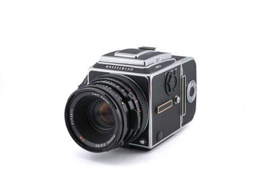 Hasselblad 503CW (Silver, 10243) + Waist Level Finder (New / Chrome, 42315) + A12N Film Magazine + Acute Matte D Standard Focusing Screen (42204) + 80mm f2.8 Planar T* CF (20029)