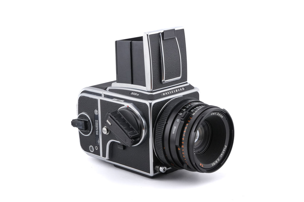 Hasselblad 503CW (Silver, 10243) + Waist Level Finder (New / Chrome, 42315) + A12N Film Magazine + Acute Matte D Standard Focusing Screen (42204) + 80mm f2.8 Planar T* CF (20029)