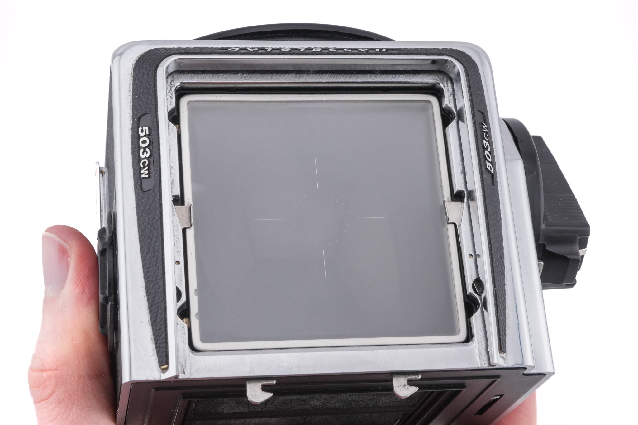 Hasselblad 503CW (Silver, 10243) + Waist Level Finder (New / Chrome, 42315) + Acute Matte D Focusing Screen (42207)