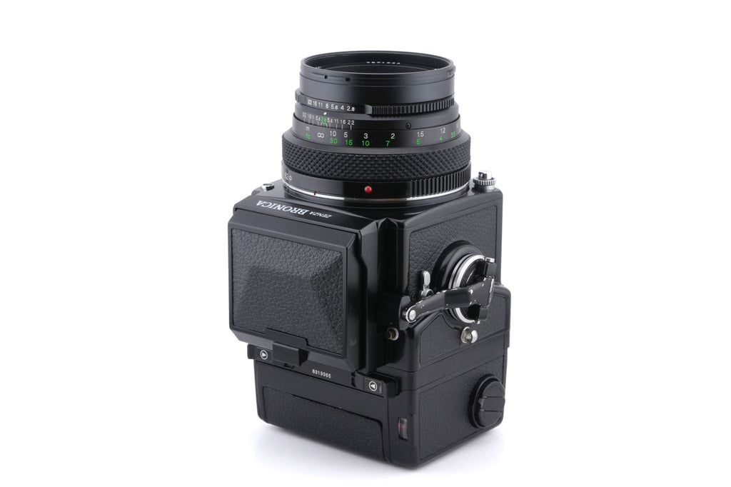 Zenza Bronica ETRS + 120 Film Back + 75mm f2.8 Zenzanon EII + Waist Level Finder