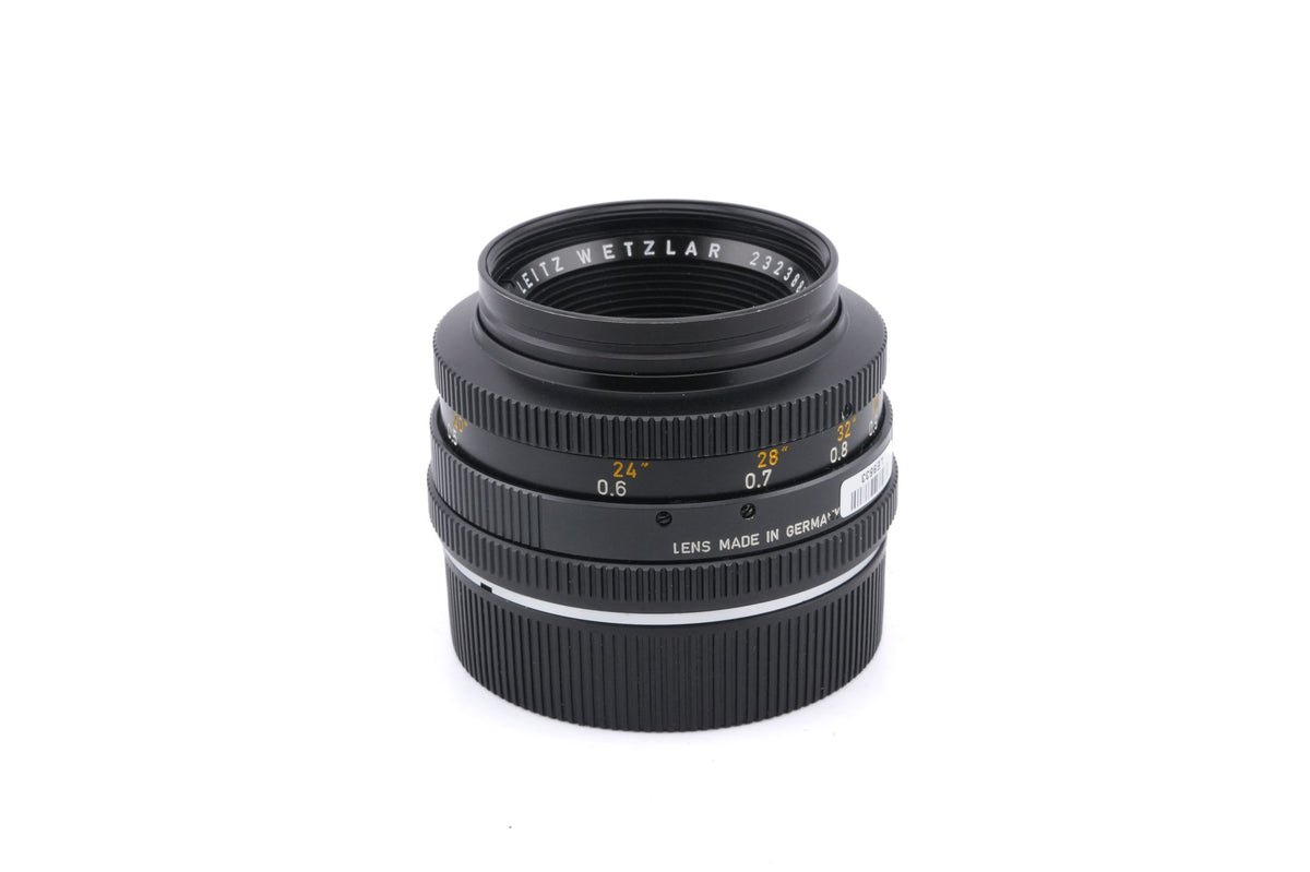 Leica 50mm f2 Summicron-R (Type I) (2-Cam) (11228) + Lens Hood (35mm f2.8 R / 50mm f2 R) (12564)