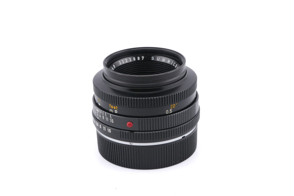 Leica 50mm f2 Summicron-R (Type I) (2-Cam) (11228) + Lens Hood (35mm f2.8 R / 50mm f2 R) (12564)