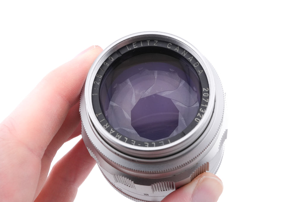 Leica 90mm f2.8 Tele-Elmarit (Silver, 11800) + Lens Hood (90mm f2.8-4 / 135mm f4-4.5) (IUFOO / 12575)