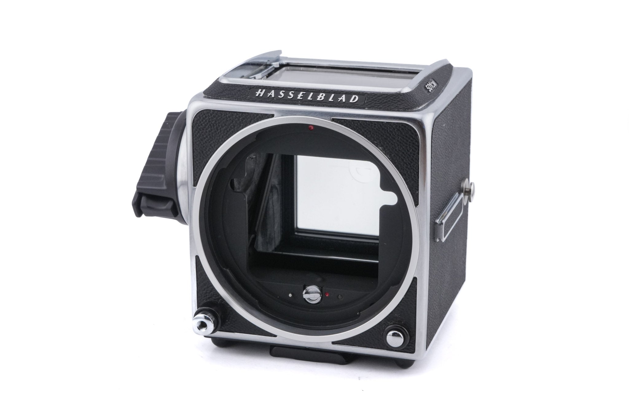 Hasselblad 501CM (Silver, 10238) + Acute Matte D Microprism / Split Image Focusing Screen (42215) + Waist Level Finder (New / Chrome, 42315) + 80mm f2.8 Planar T* CB (20032) + A12N Film Magazine