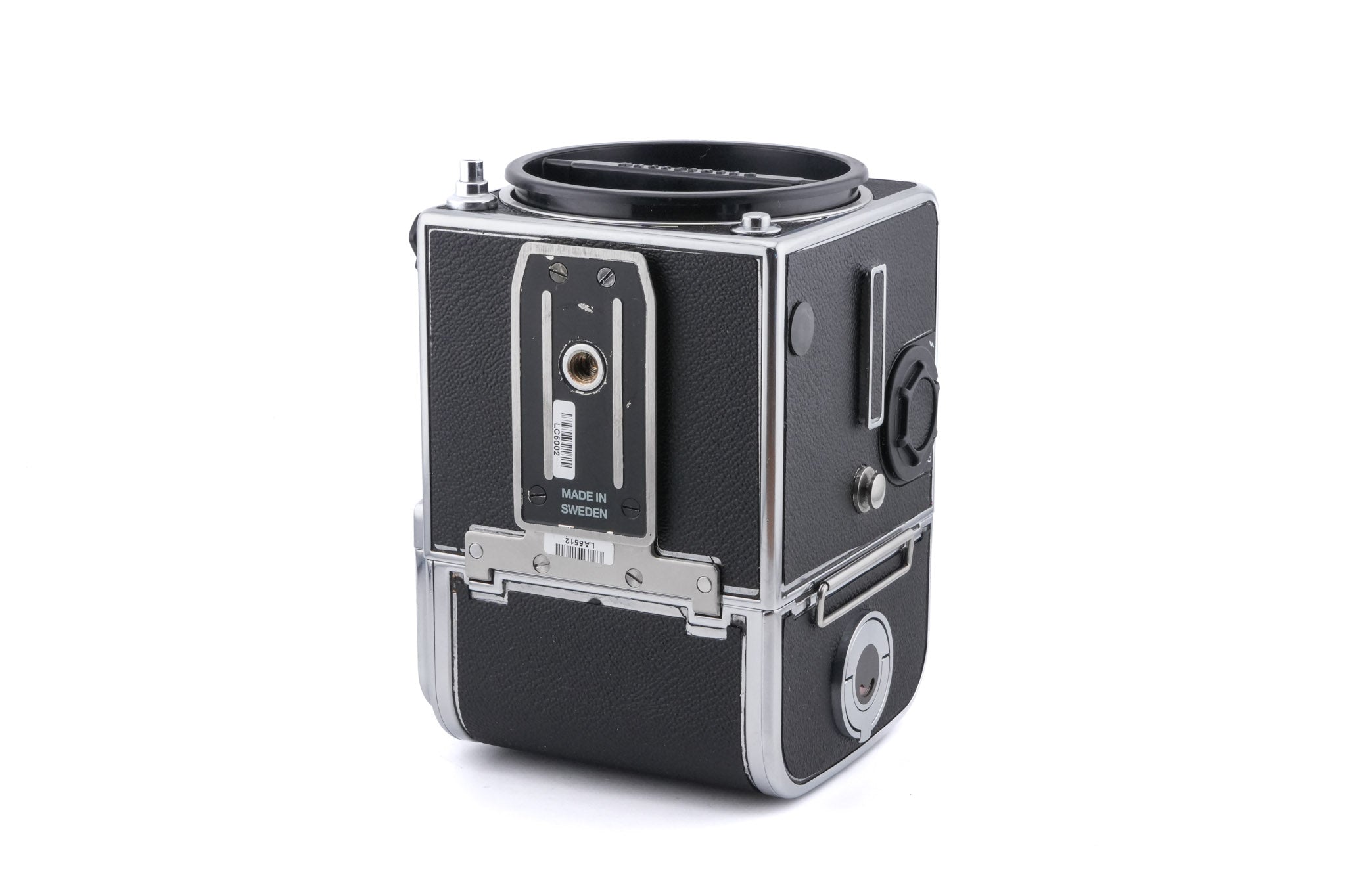 Hasselblad 503CX (Silver, 10026) + A12N Film Magazine + Waist Level Finder (New / Chrome, 42315) + Acute Matte Focusing Screen (42165)