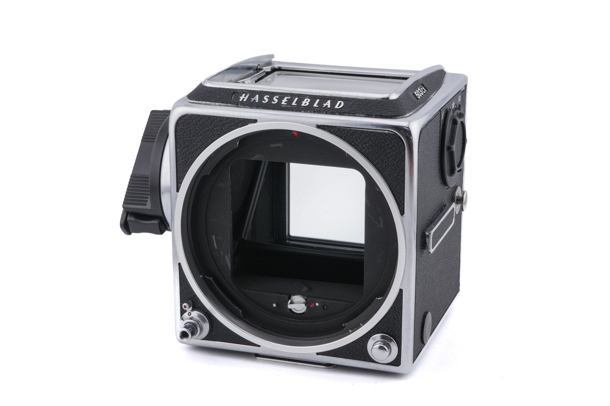 Hasselblad 503CX (Silver, 10026) + A12N Film Magazine + Waist Level Finder (New / Chrome, 42315) + Acute Matte Focusing Screen (42165)