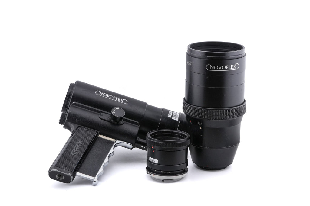 Novoflex 400mm f5.6 Noflexar (LINSE-400) + Follow Focus Pistol Grip (PIGRIFF) + OM - Focus Grip Adapter