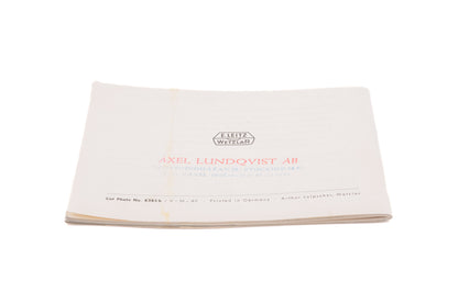 Leica If / IIf / IIIf Instructions