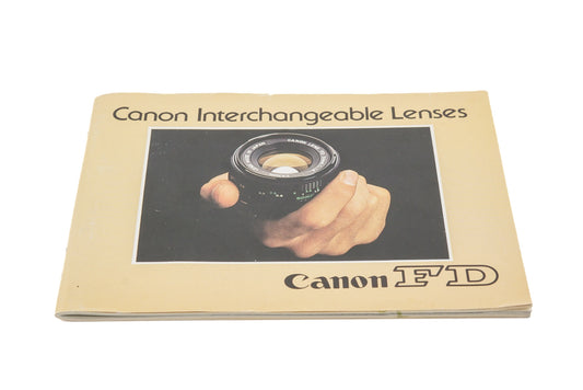 Canon FD Interchangeable Lenses Instructions
