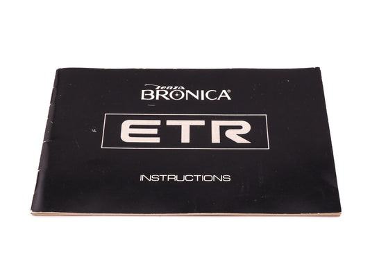 Zenza Bronica ETR Instructions