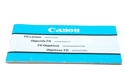 Canon FD Lenses Instructions