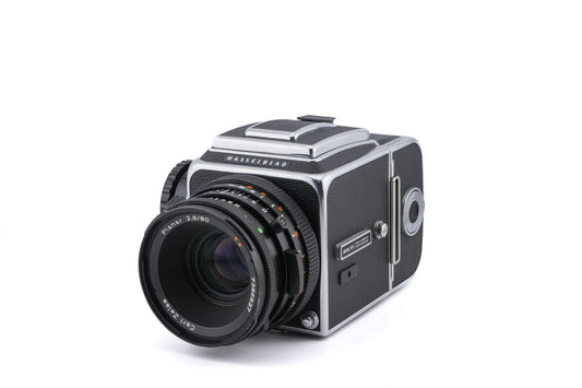 Hasselblad 500C/M (Silver, 10026) + A12 Film Magazine (Silver, 30074) + 80mm f2.8 Planar T* CF (20029) + Waist Level Finder (New / Chrome, 42315) + Standard Focusing Screen (42161)