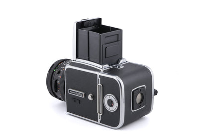 Hasselblad 500C/M (Silver, 10026) + A12 Film Magazine (Silver, 30074) + 80mm f2.8 Planar T* CF (20029) + Waist Level Finder (New / Chrome, 42315) + Standard Focusing Screen (42161)