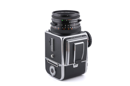 Hasselblad 500C/M (Silver, 10026) + A12 Film Magazine (Silver, 30074) + 80mm f2.8 Planar T* CF (20029) + Waist Level Finder (New / Chrome, 42315) + Standard Focusing Screen (42161)