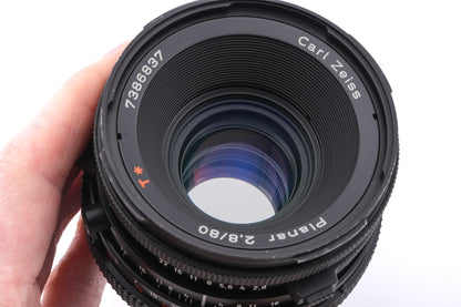 Hasselblad 500C/M (Silver, 10026) + A12 Film Magazine (Silver, 30074) + 80mm f2.8 Planar T* CF (20029) + Waist Level Finder (New / Chrome, 42315) + Standard Focusing Screen (42161)