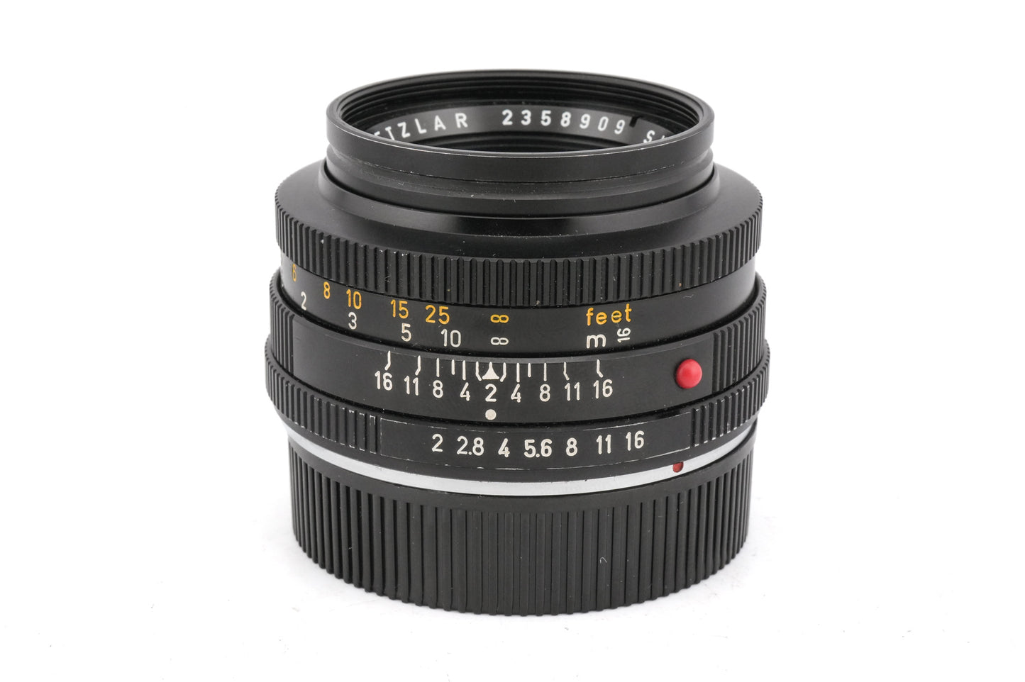 Leica 50mm f2 Summicron-R I (2-Cam) + Series 6 VI Filter Retaining Ring (14160) + Lens Hood R1:2/50 R1:2.8/35 (12564)