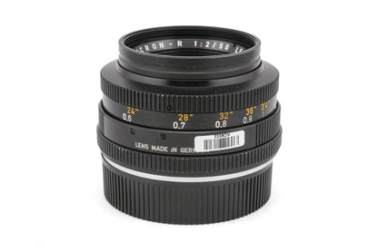 Leica 50mm f2 Summicron-R I (2-Cam) + Series 6 VI Filter Retaining Ring (14160) + Lens Hood R1:2/50 R1:2.8/35 (12564)