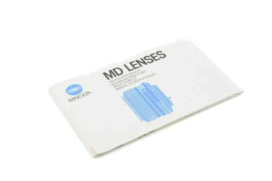 Minolta MD Lenses Instructions