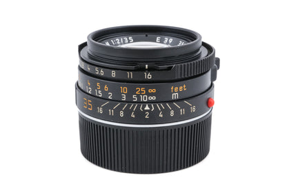 Leica 35mm f2 Summicron-M (Type IV) (Black, 11310) + Lens Hood M2/35 (12524)