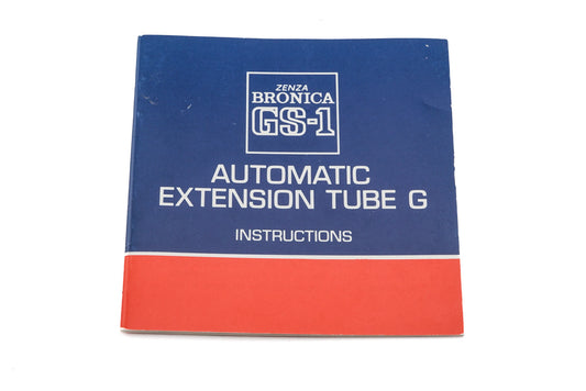 Zenza Bronica Automatic Extension Tube G Instructions - Accessory