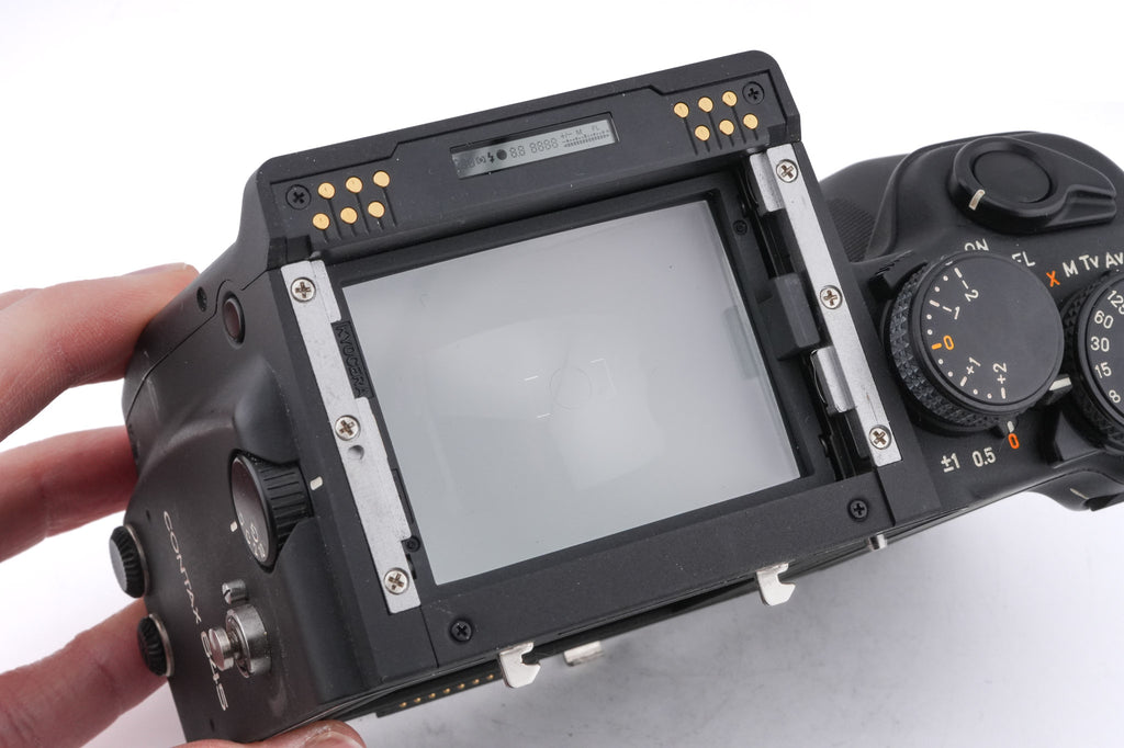 Contax 645 + MF-1 AE Prism Finder + MFB-1 120/220 Film Back Holder + MFB-1A 120/220 Film Insert + 45mm f2.8 Distagon T*