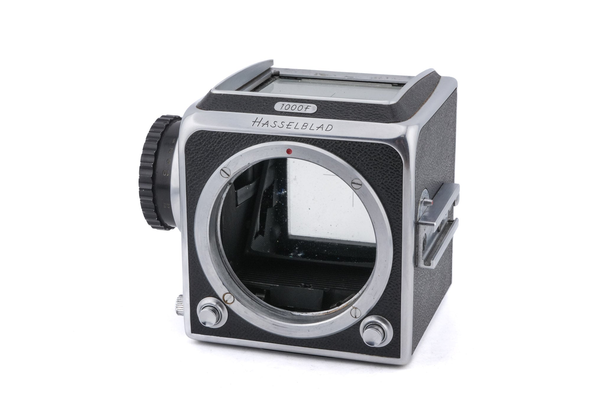 Hasselblad 1000F (8012) + 80mm f2.8 Tessar T Opton (OBTU / 8055) + 12 Film Magazine + Waist Level Finder (FUJUC)
