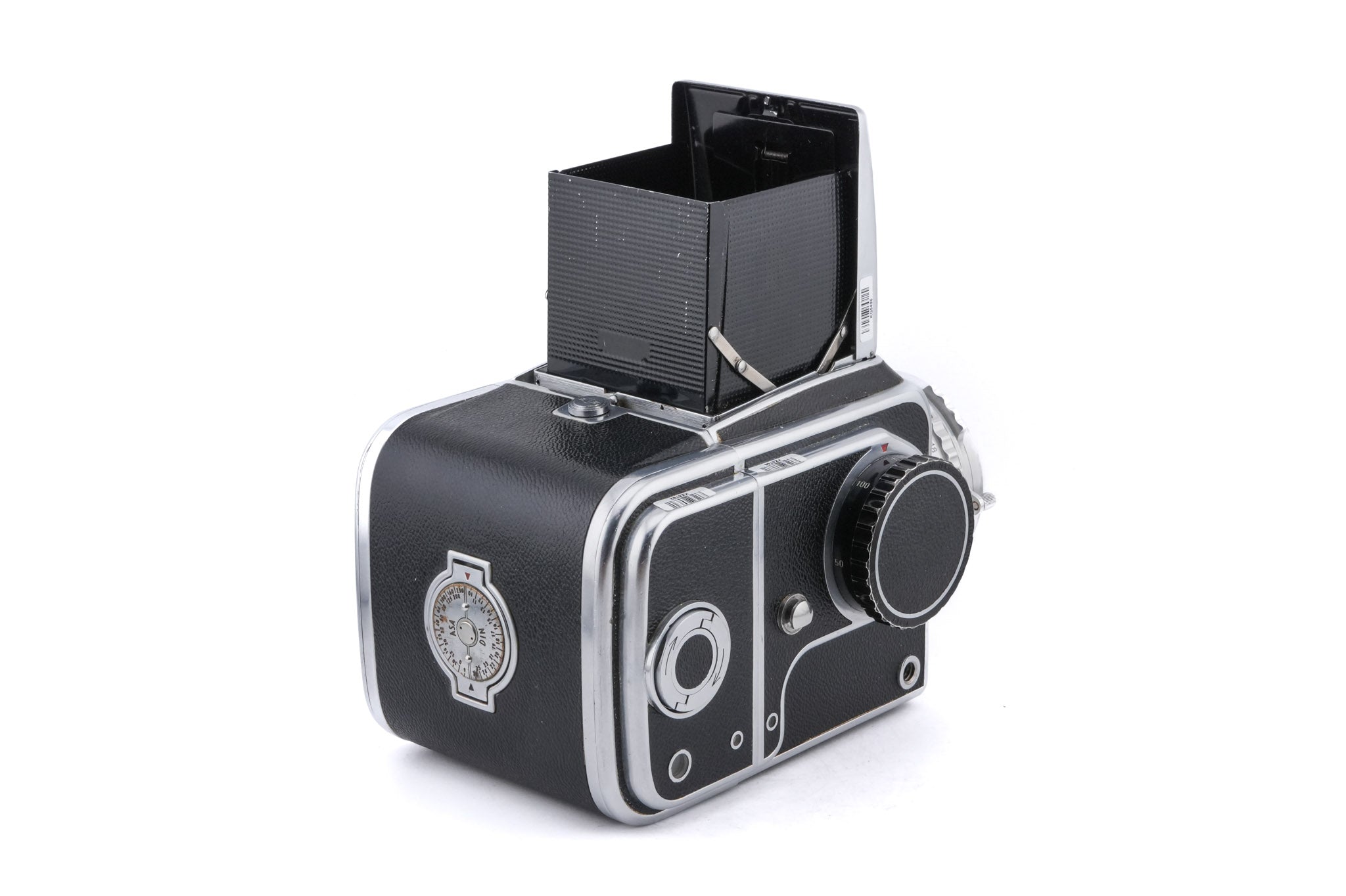 Hasselblad 1000F (8012) + Waist Level Finder (FUJUC) + 80mm f2.8 Tessar T Opton (OBTU / 8055) + 12 Film Magazine
