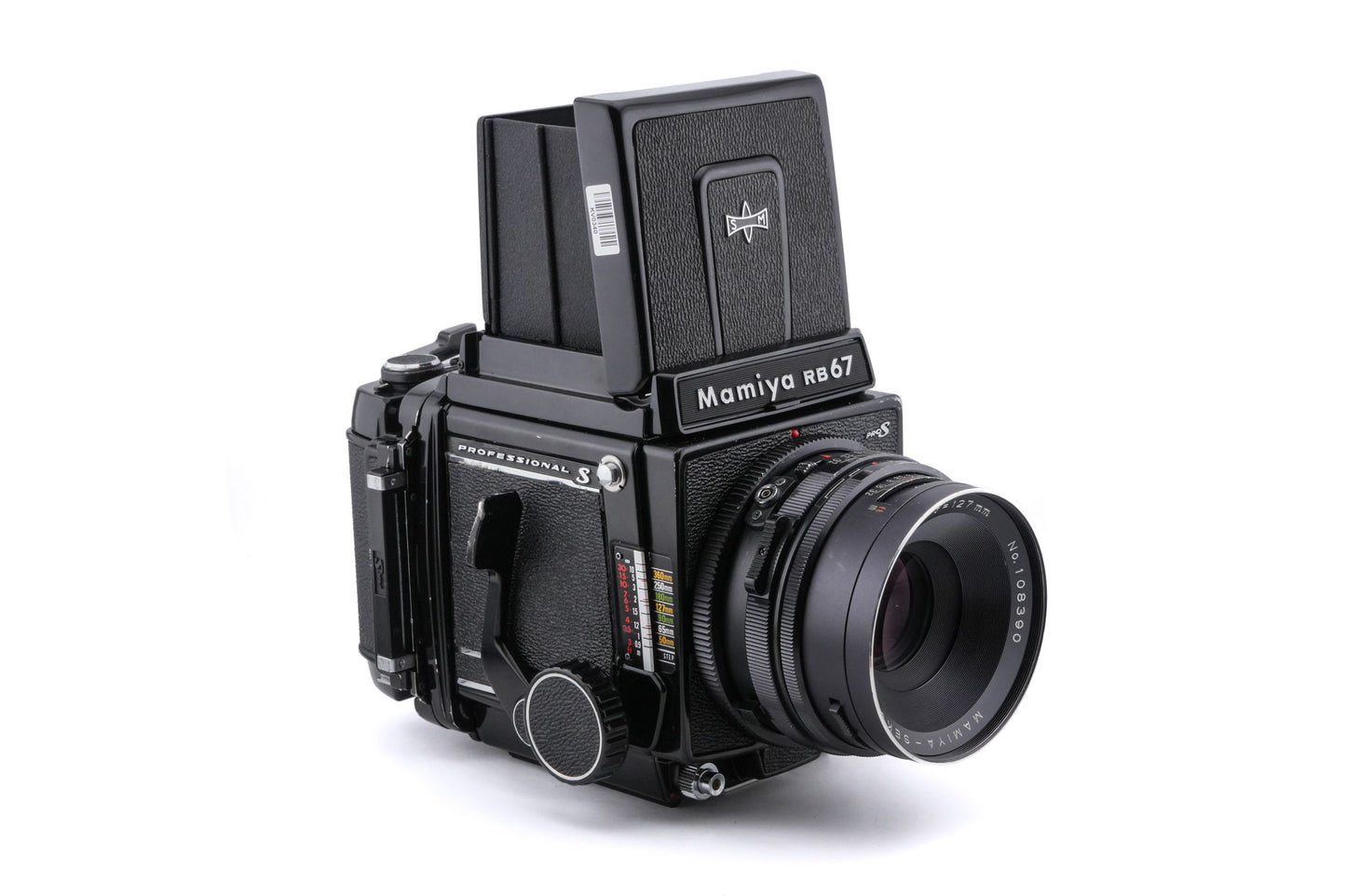 Mamiya RB67 Pro-S + Waist Level Finder + 127mm f3.8 Sekor C + 120 6x7 Pro-S Roll Film Holder