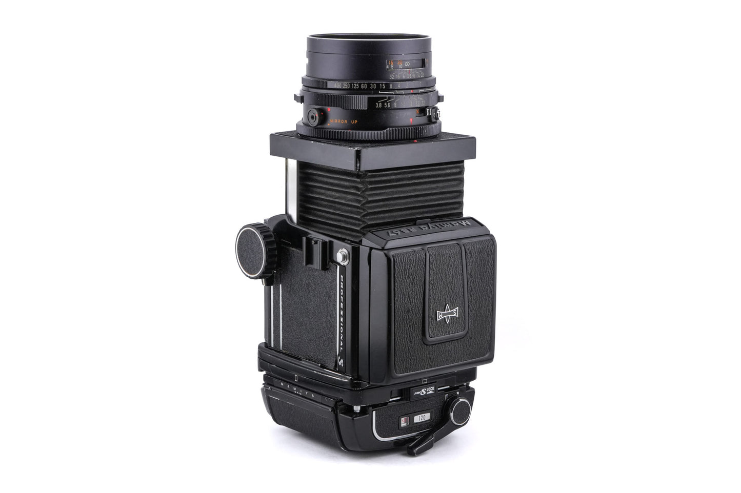 Mamiya RB67 Pro-S + Waist Level Finder + 127mm f3.8 Sekor C + 120 6x7 Pro-S Roll Film Holder