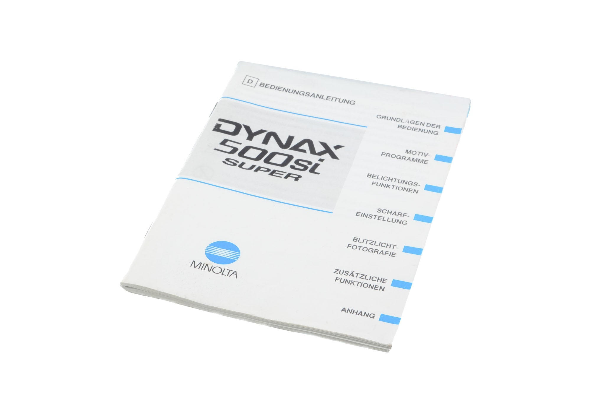 Minolta Dynax 500si Super Instructions