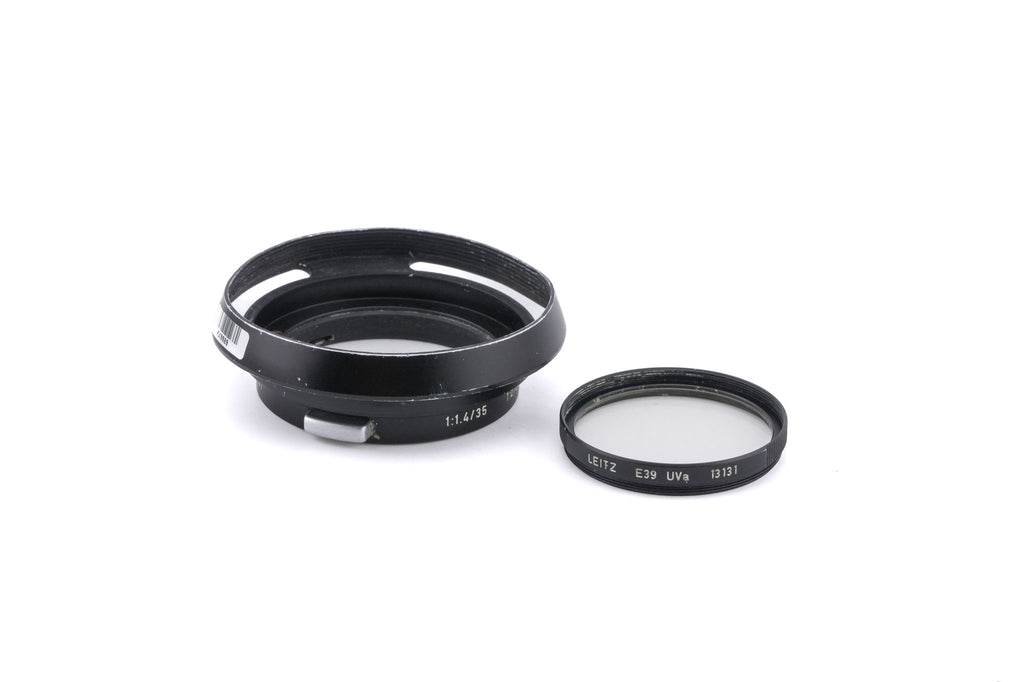 Leica 35mm f2 Summicron (Type III) (11309) + Lens Hood (35mm f1.4-2) (12504) + 39mm UVa Filter (Black, 13131)