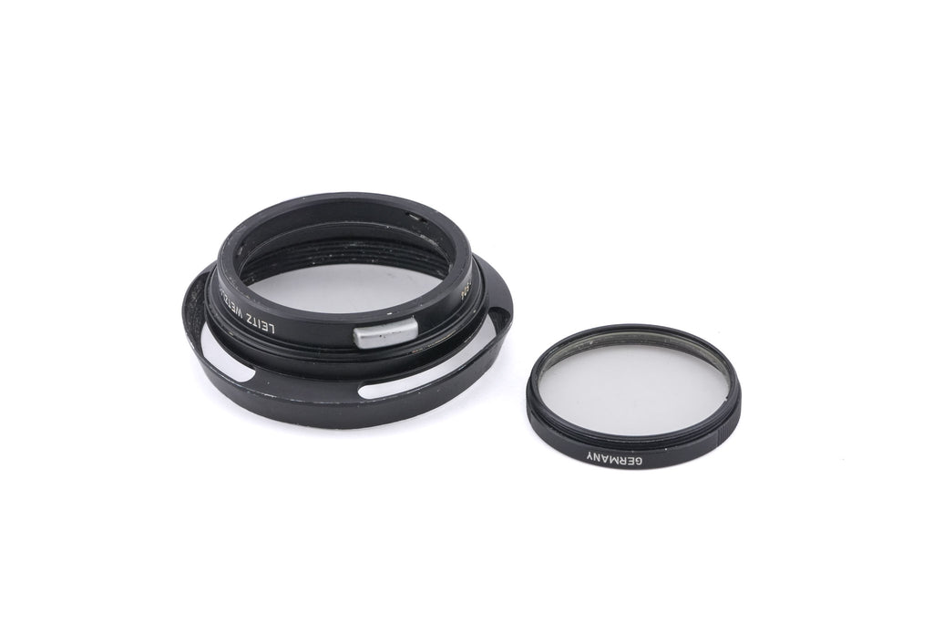 Leica 35mm f2 Summicron (Type III) (11309) + Lens Hood (35mm f1.4-2) (12504) + 39mm UVa Filter (Black, 13131)