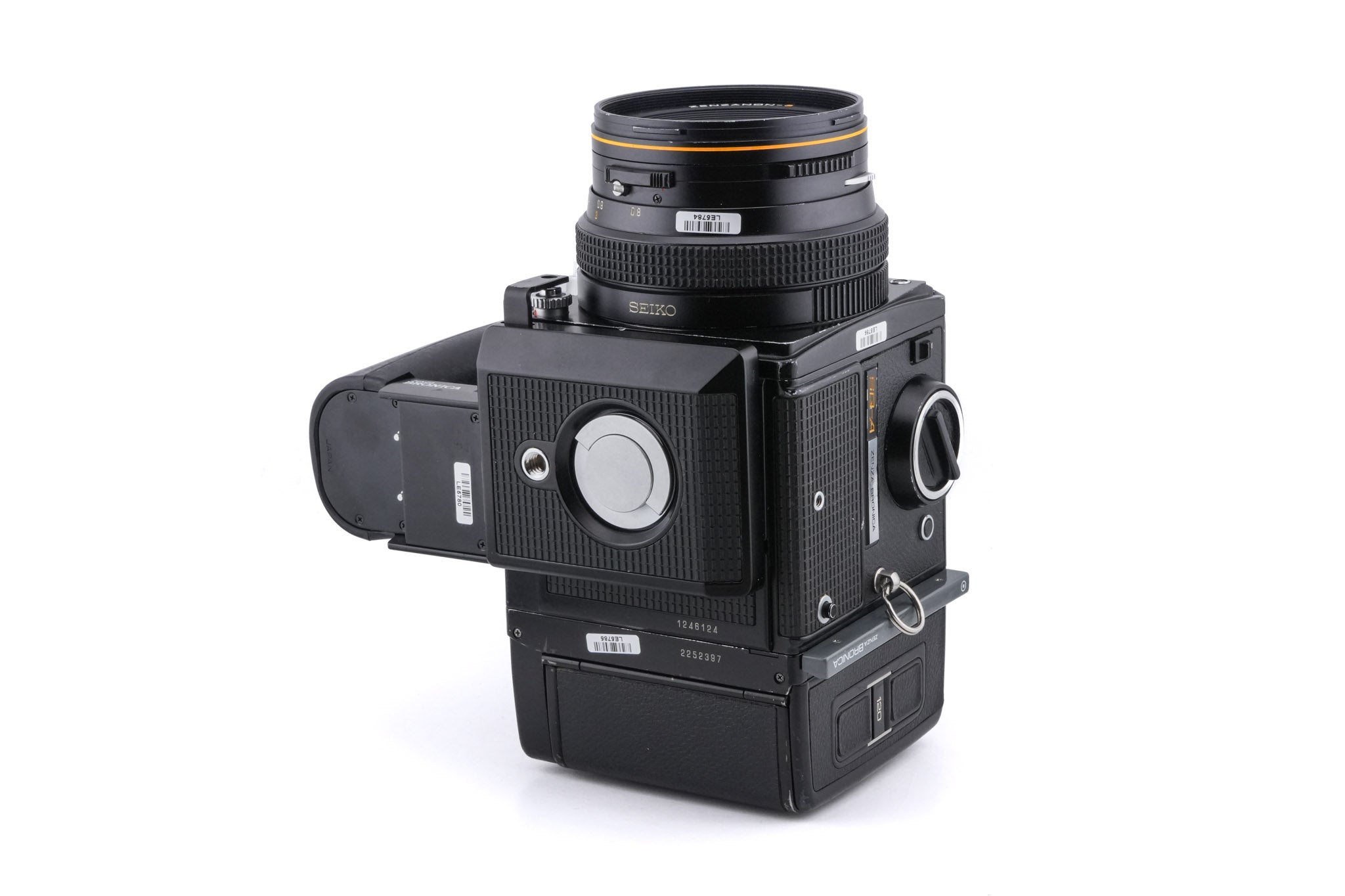 Zenza Bronica SQ-A + Waist Level Finder + SQ 6x6 120 Roll Film Back + 80mm f2.8 Zenzanon-S + Speed Grip S Winder