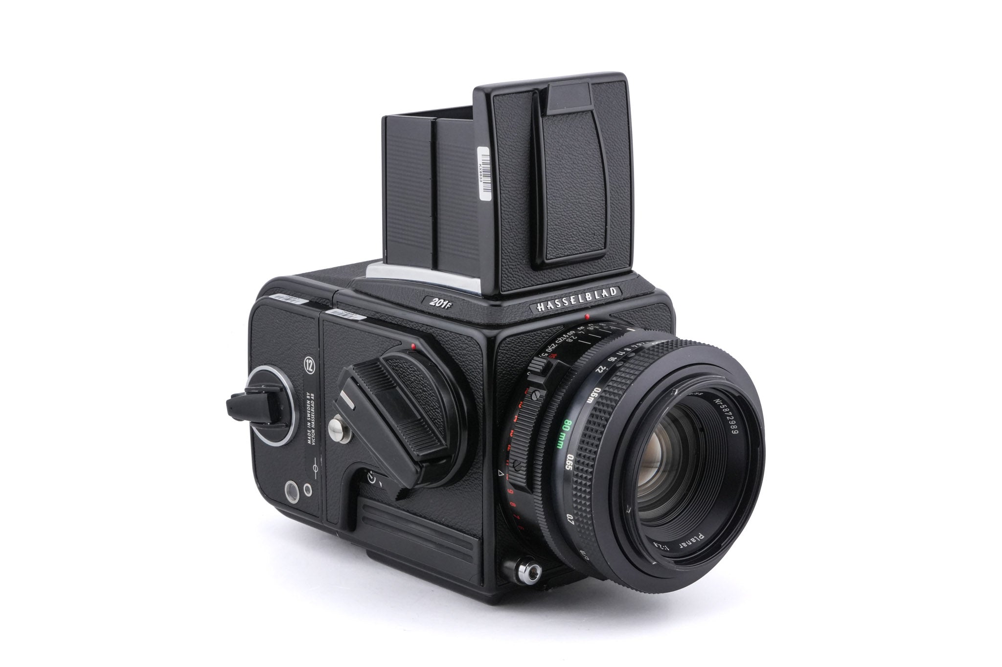 Hasselblad 201F (Black, 10532) + A12N Film Magazine + 80mm f2.8 Planar T* F (20400) + Waist Level Finder (New / Black, 42323) + Acute Matte Focusing Screen (42165)