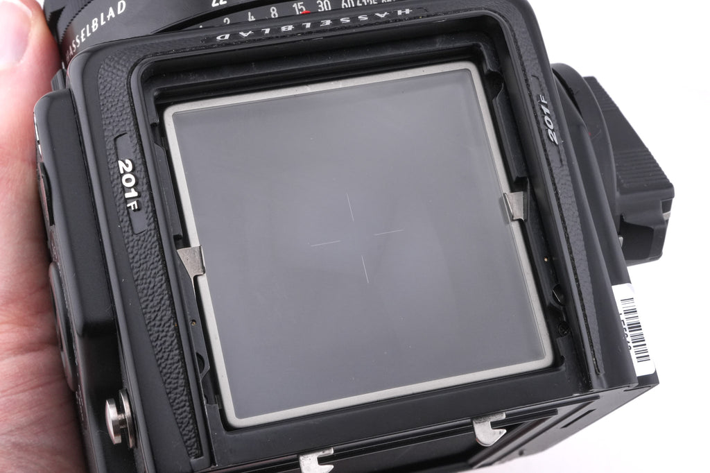 Hasselblad 201F (Black, 10532) + A12N Film Magazine + 80mm f2.8 Planar T* F (20400) + Waist Level Finder (New / Black, 42323) + Acute Matte Focusing Screen (42165)